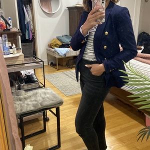 Navy blue banana republic blazer gold buttons 0
